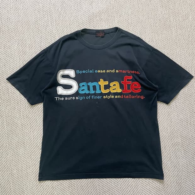 빈티지 Santafe 산타페 멀티 컬러 체인 스티치 티셔츠 
