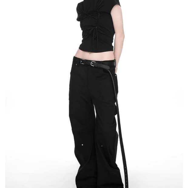 나체 nache rawcut curved pants