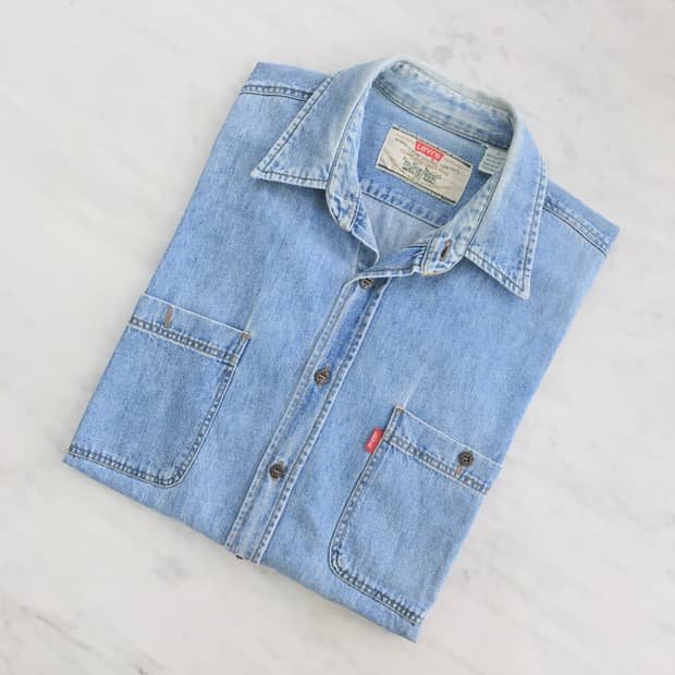리바이스 연청 투포켓 데님 셔츠 남성 110 사이즈
