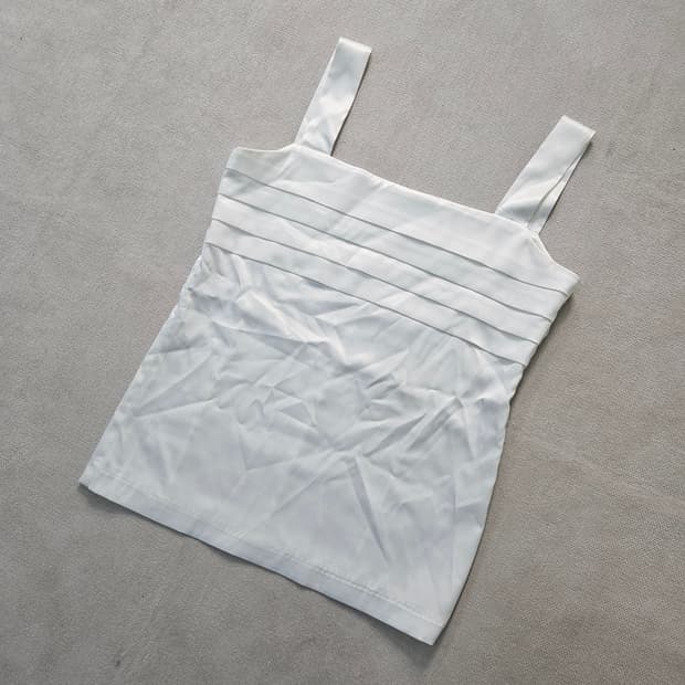 44 빈티지 여성 플리츠 민소매 블라우스 0402Y