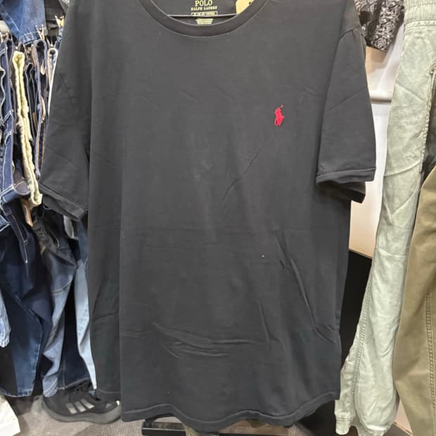 폴로 랄프로렌 검정생 라운드 반팔티 XL