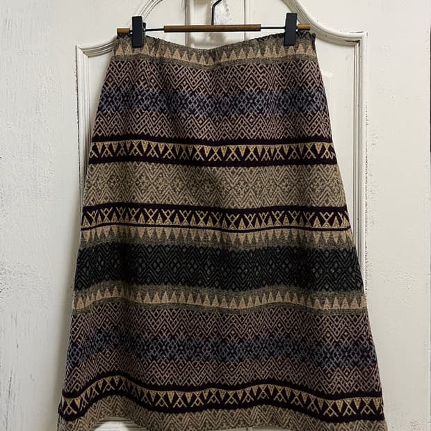 vintage bohemian wool skirt