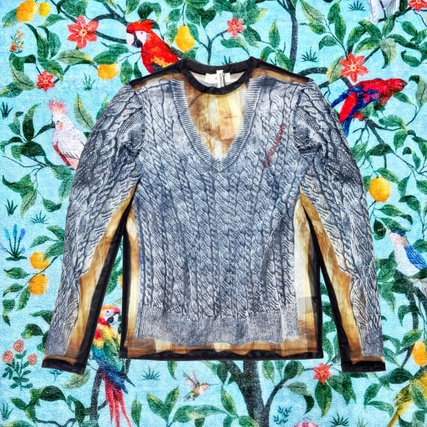 H&M 글렌마틴스 * 프린트 메쉬 탑 * 블루 * M