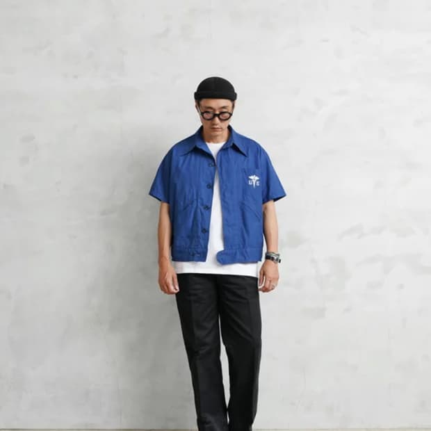 53년 미군 한국전쟁 메디컬 반팔 블루 셔츠, 자켓 M (105상당) 