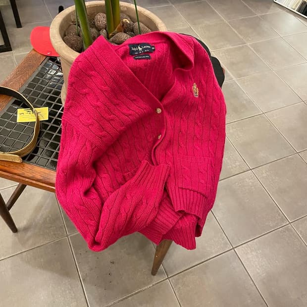 80s 폴로 울 가디건