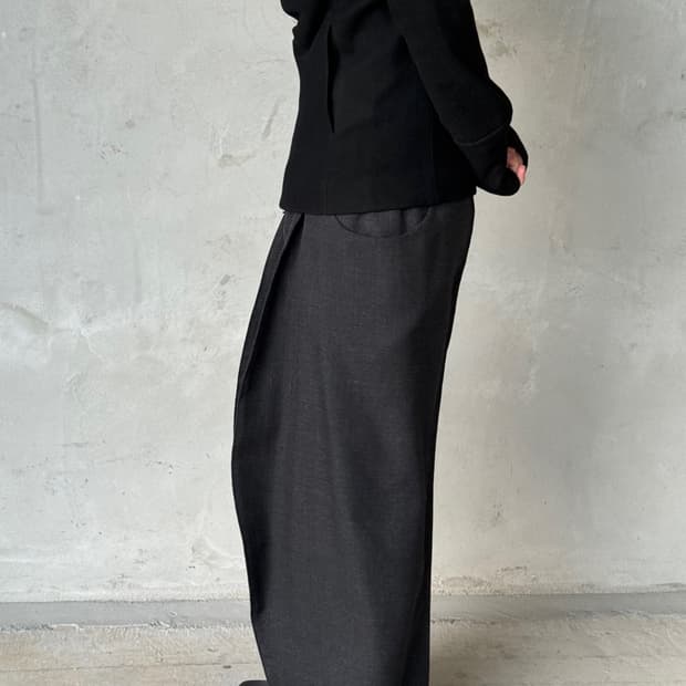 NVRFRGT S커브드 와이드 트라우저