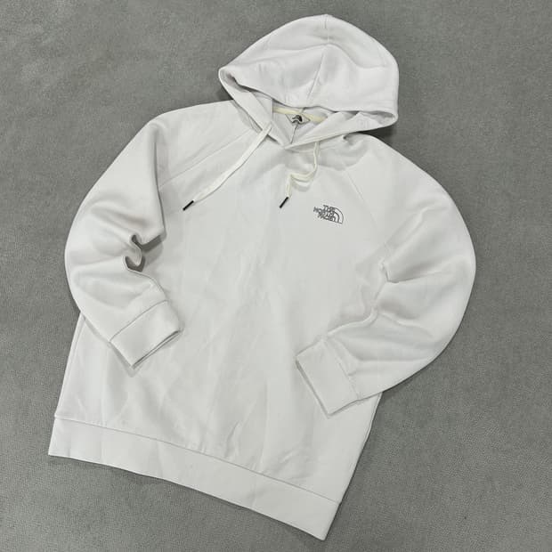 노스페이스 화이트 후드티 m