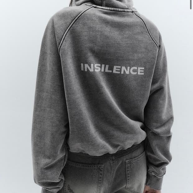 인사일런스우먼 스노우 워시드 크롭 후디 DUSTY GREY