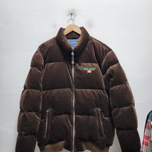 폴로스포츠 코듀로이 브라운 패딩 자켓