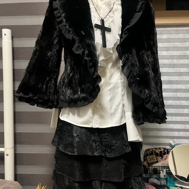 밍크 퍼 포함 공겜여주 고스 고딕 세트