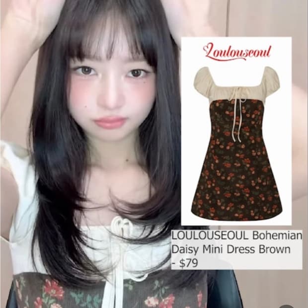 레이 착용) 루루서울 보헤미안 데이지 미니드레스