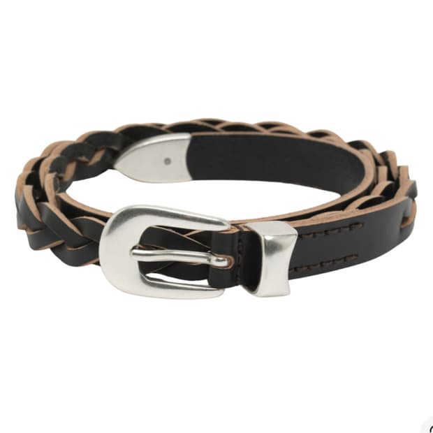 아워레가시 2cm 브레이디드 벨트 레더 블랙_80/90