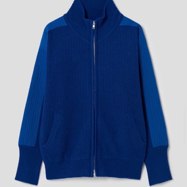 HGBB STUDIO 로얄 블루 니트 패디드 자켓 Lsize