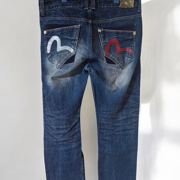 EVISU 에비수 청바지 페인트 데님 34