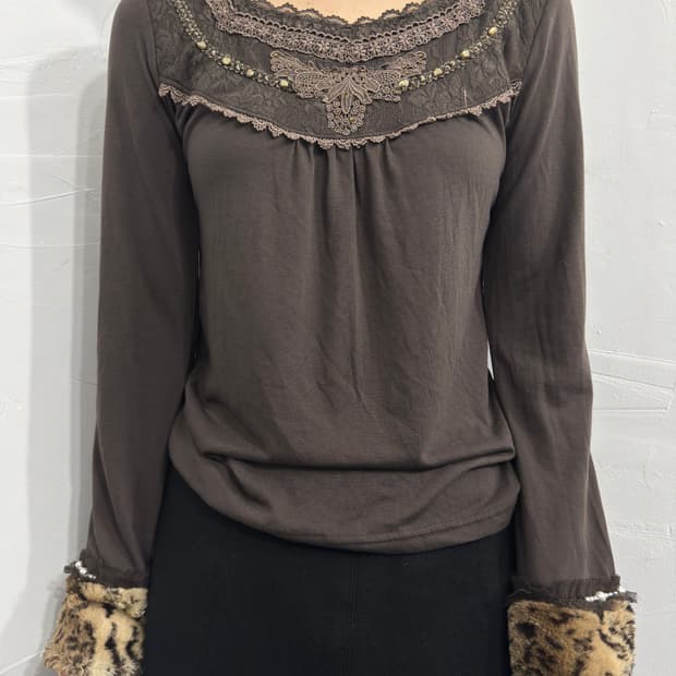 axes femme leopard detail top