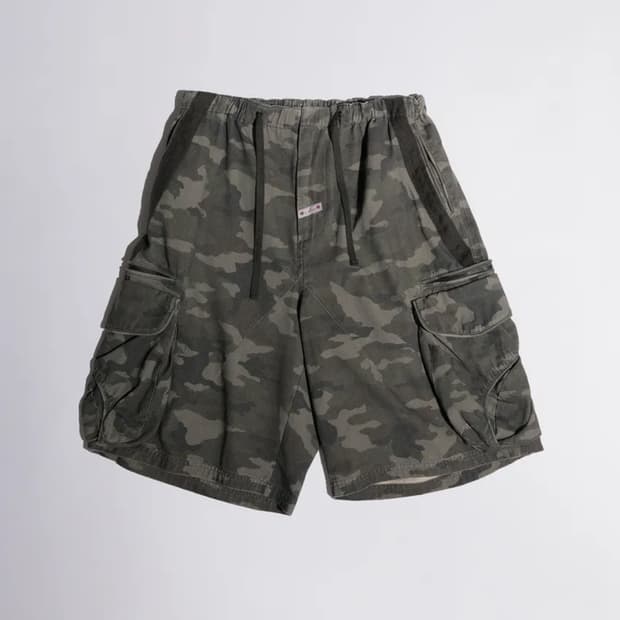 스컬프터 Twill Cargo Half Pants Forest Camo