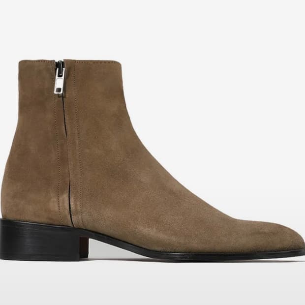 피렌체 아뜨리에 히든지퍼 디테일 슬림토 스웨이드 집업부츠 280