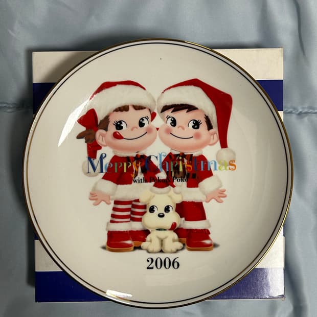 빈티지 크리스마스 접시 2006년 페코짱