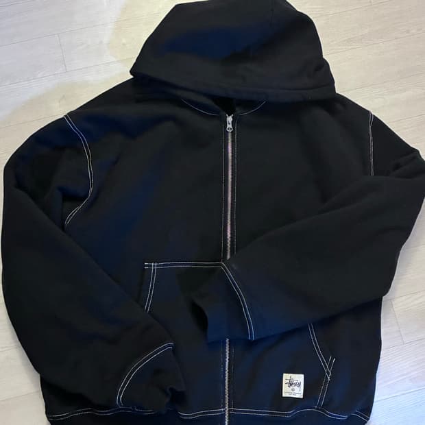 스투시 후드집업 블랙