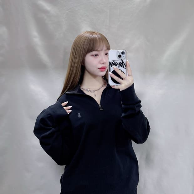 폴로 랄프로렌 QR 포니 반집업 니트 