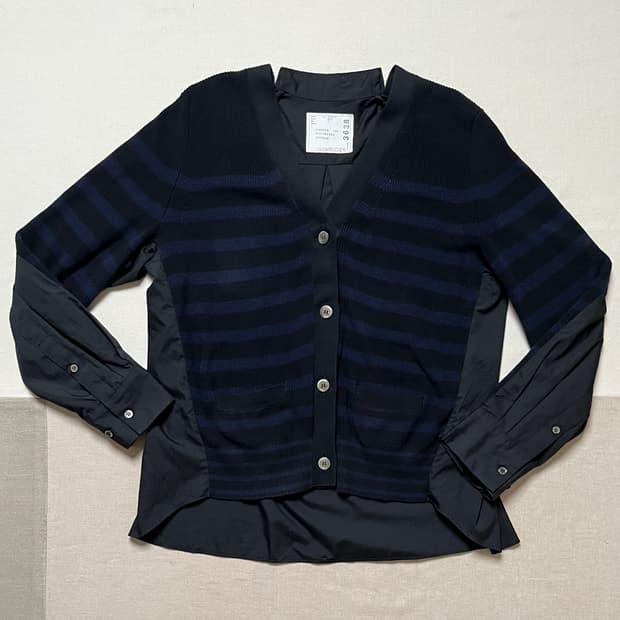 사카이 셔츠 도킹 가디건 sacai 레이어드 스트라이프 가디건