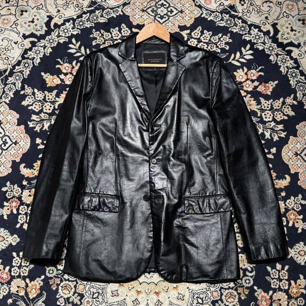 보이런던 00s 카우레더 카 코트 100 소가죽