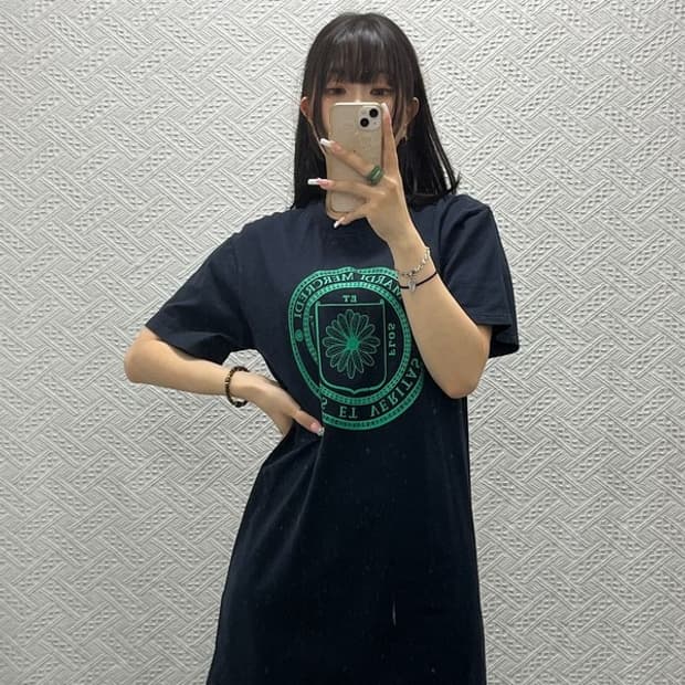 마르디메르크디 빈티지 시그니처 플라워 반팔 원피스 S C13629