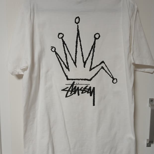 스투시 브로큰 크라운 티셔츠 화이트 m