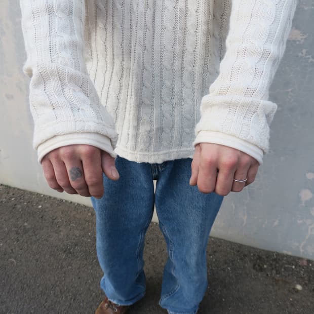 빔즈 Beams 과배기 골지 니트