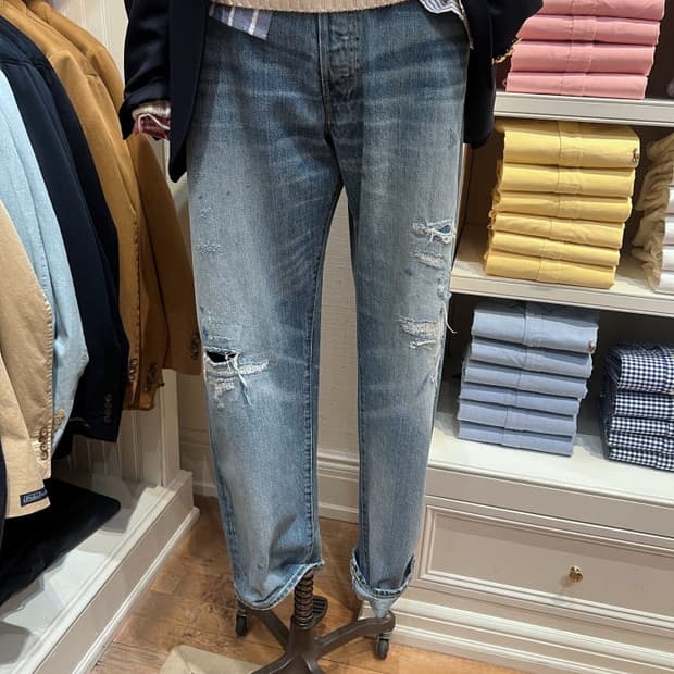 폴로 랄프로렌 클래식핏 디스트레스트 진 38