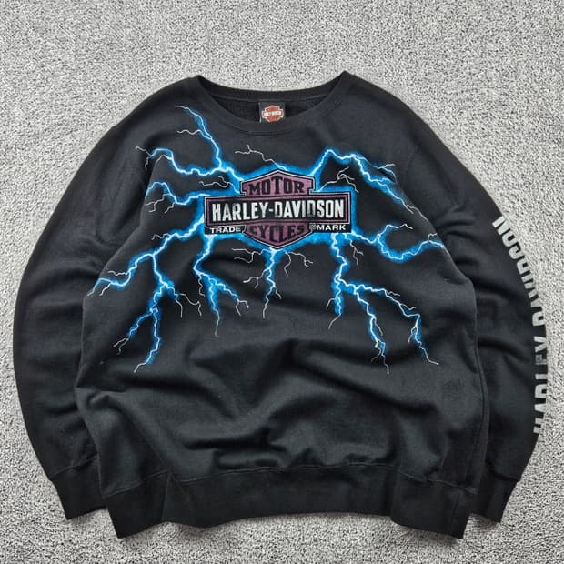 할리데이비슨 썬더 드로잉 커스텀 맨투맨 스웻 셔츠 (2XL) / 9294
