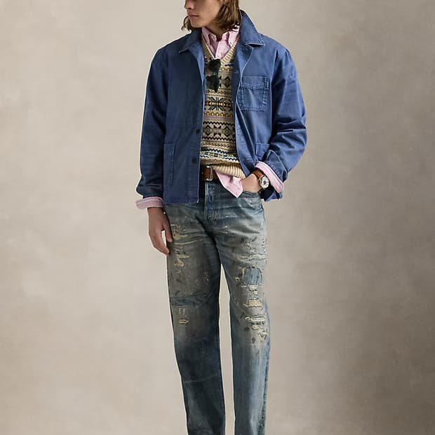 폴로 랄프로렌 빈티지 클래식 디스트레스트 진