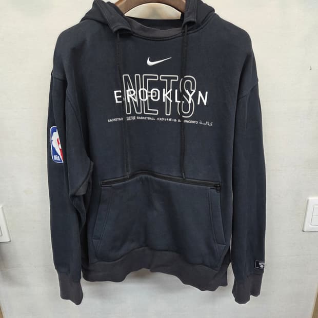 나이키 nba 브루클린 넷츠 기모 후드티 L