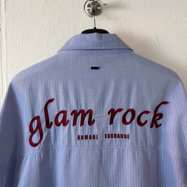 아르마니 익스체인지 Glam Rock 헤링본 셔츠