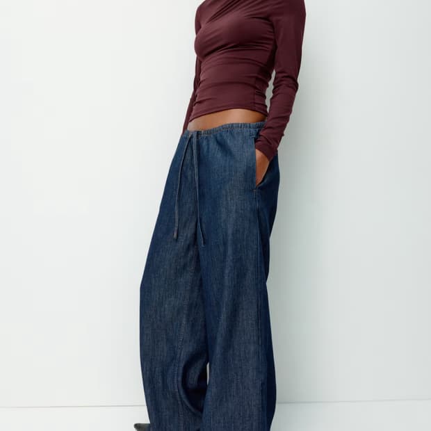 H&M 데님 드로스트링 팬츠 (M)