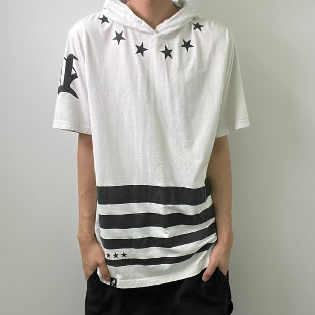 jpn vtg 일본 빈티지 스타 앤 보더 반팔 후드티 L