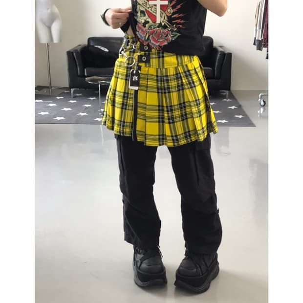 Heartless Punk Checked Mini Skirts
