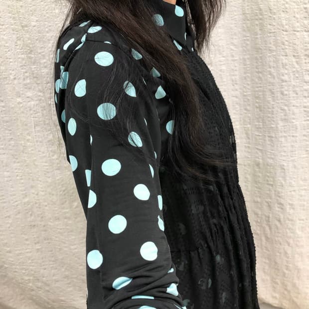 Mint polka blouse