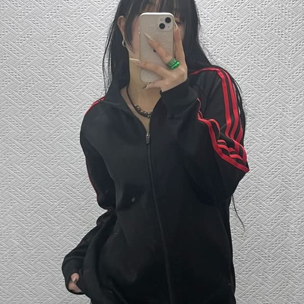 아디다스 올드스쿨 Y2K 검빨 져지 집업 100 C08363