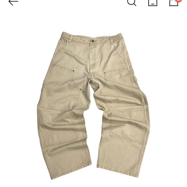 아오이로 커티드 더블니 팬츠 탄 1