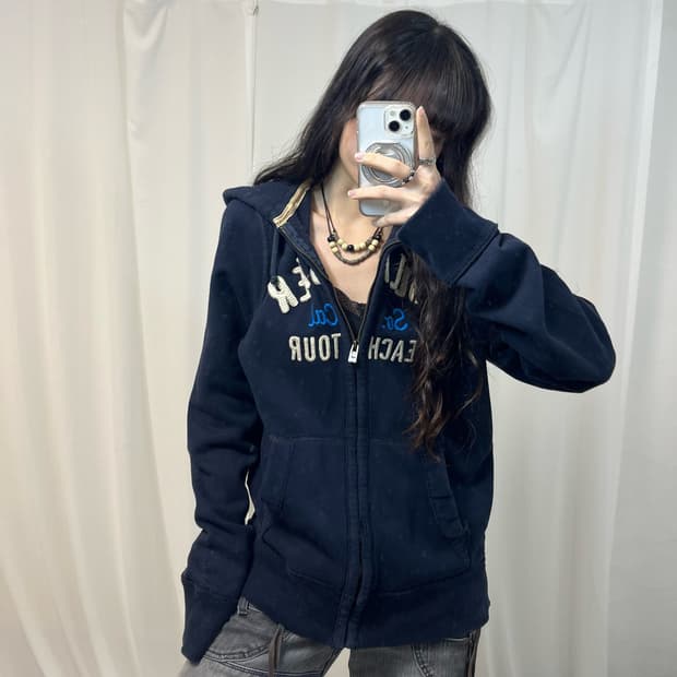 Hollister Navy Zip-up Hoodie