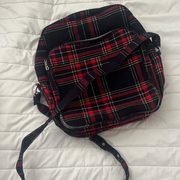 꼼데가르송 타탄체크백