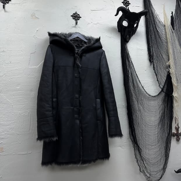 Unknown vkei trimming fur leather jacket