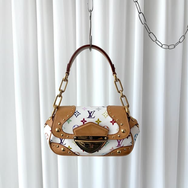 루이비통 x 무라카미 마릴린 화이트 멀티컬러 모노그램 숄더백