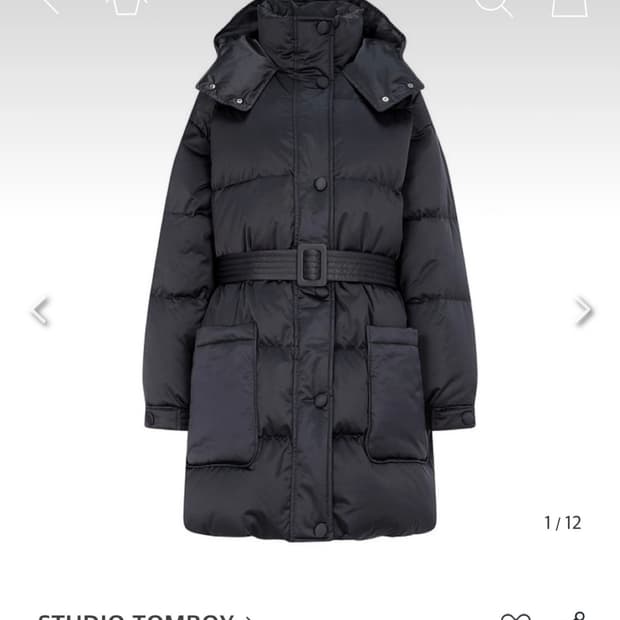 스튜디오 톰보이 벨티드 후드 패딩