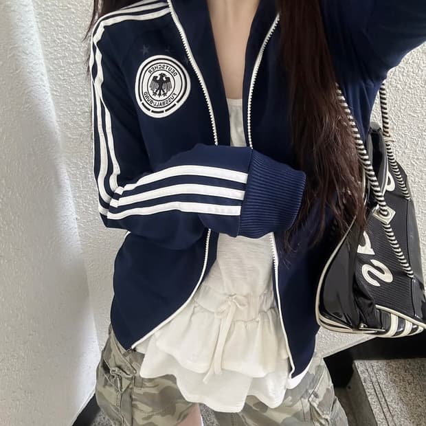 아디다스 삼선 네이비 저지