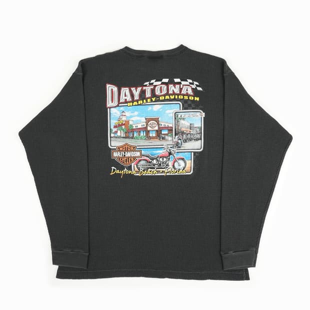 [L] 빈티지 90s 할리데이비슨 와플 롱슬리브