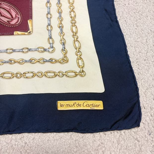 [정품] 빈티지 머스트 드 까르띠에 실크 스카프