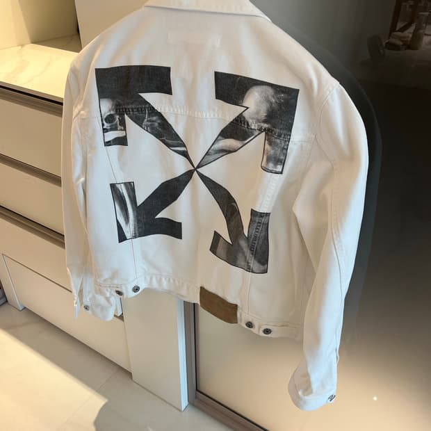 오프화이트 카라바조 애로우 데님자켓