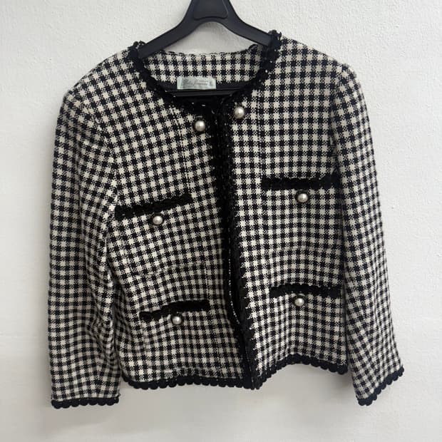 JPN 벨르쥬르네스 빈티지 깅엄 체크 트위드 자켓 (M)